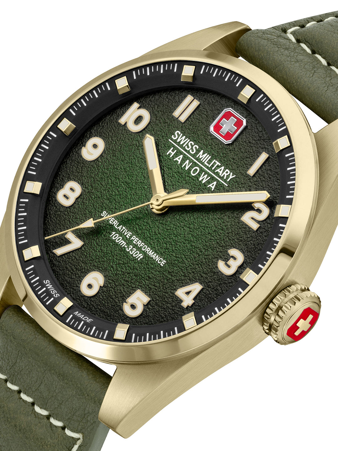 Swiss Military Hanowa SMWGA0001550 AIRMAN FIRST CLASS - Swiss Made Round Olive watch for men