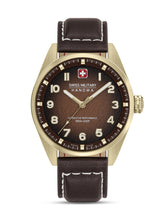 SMWGA0001551 Swiss Made Men's Watch with Brown Dial & Dark Brown Genuine Leather Strap