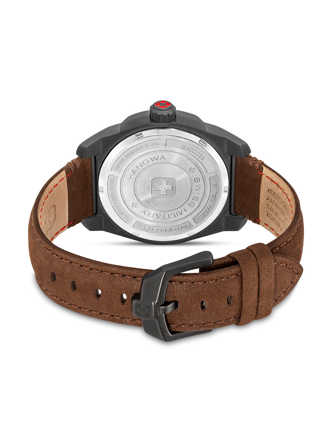 SMWGA0003940 Swiss Made Men's Watch with Black Dial & Brown Genuine Leather Strap