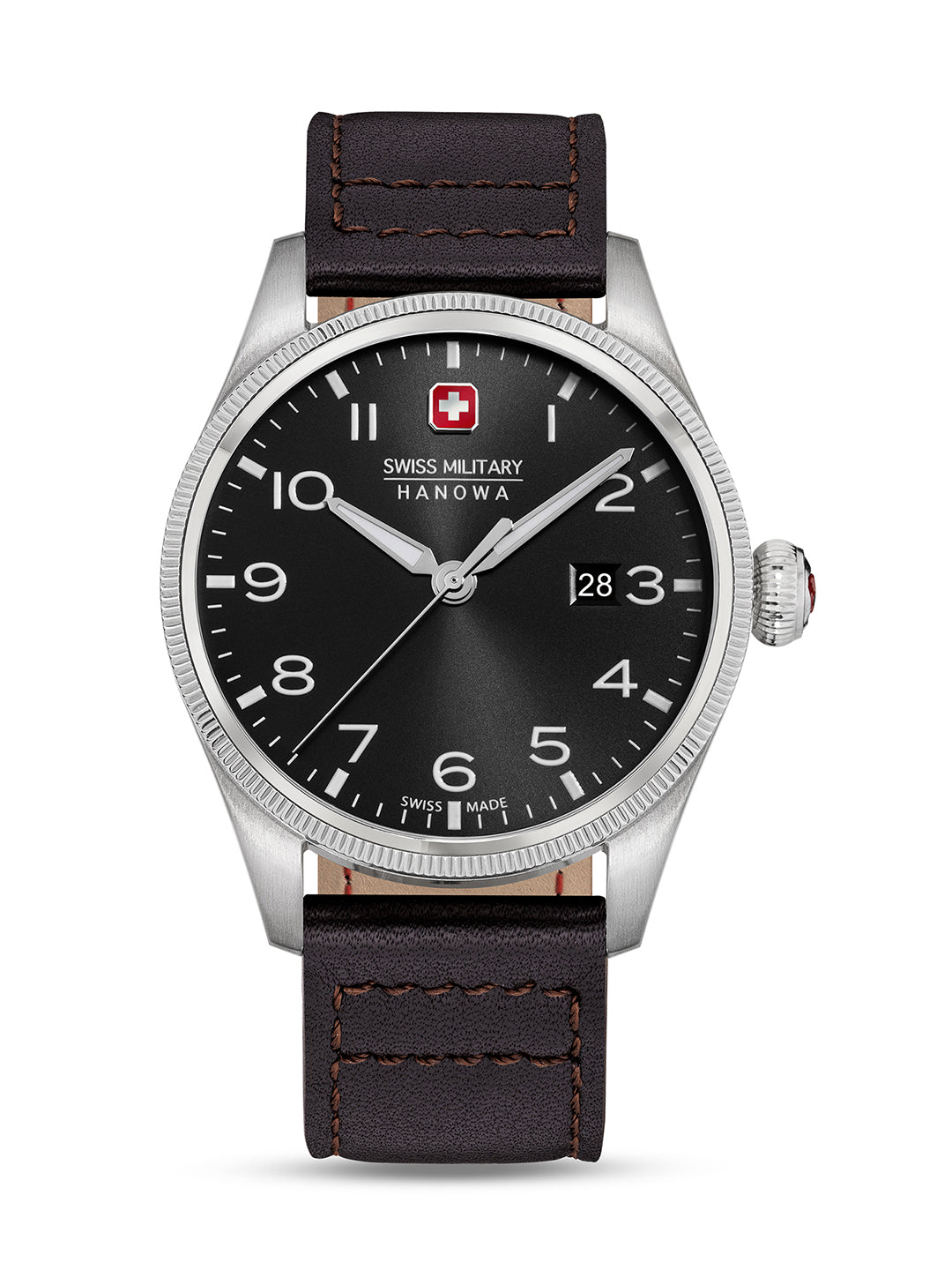 Swiss Military Hanowa SMWGB0000804 Black Dial Dark Brown Ceramic Men's Watch