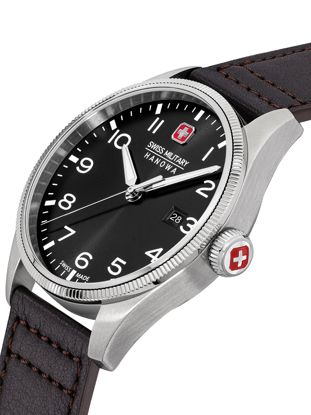 Swiss Military Hanowa SMWGB0000804 Black Dial Dark Brown Ceramic Men's Watch