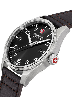 Swiss Military Hanowa SMWGB0000804 Black Dial Dark Brown Ceramic Men's Watch