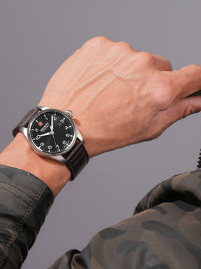 Swiss Military Hanowa SMWGB0000804 Black Dial Dark Brown Ceramic Men's Watch