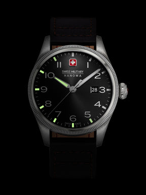 Swiss Military Hanowa SMWGB0000804 Black Dial Dark Brown Ceramic Men's Watch