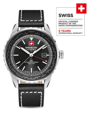 Swiss Military Hanowa SMWGB0003201  - Swiss Made Round Black watch for men