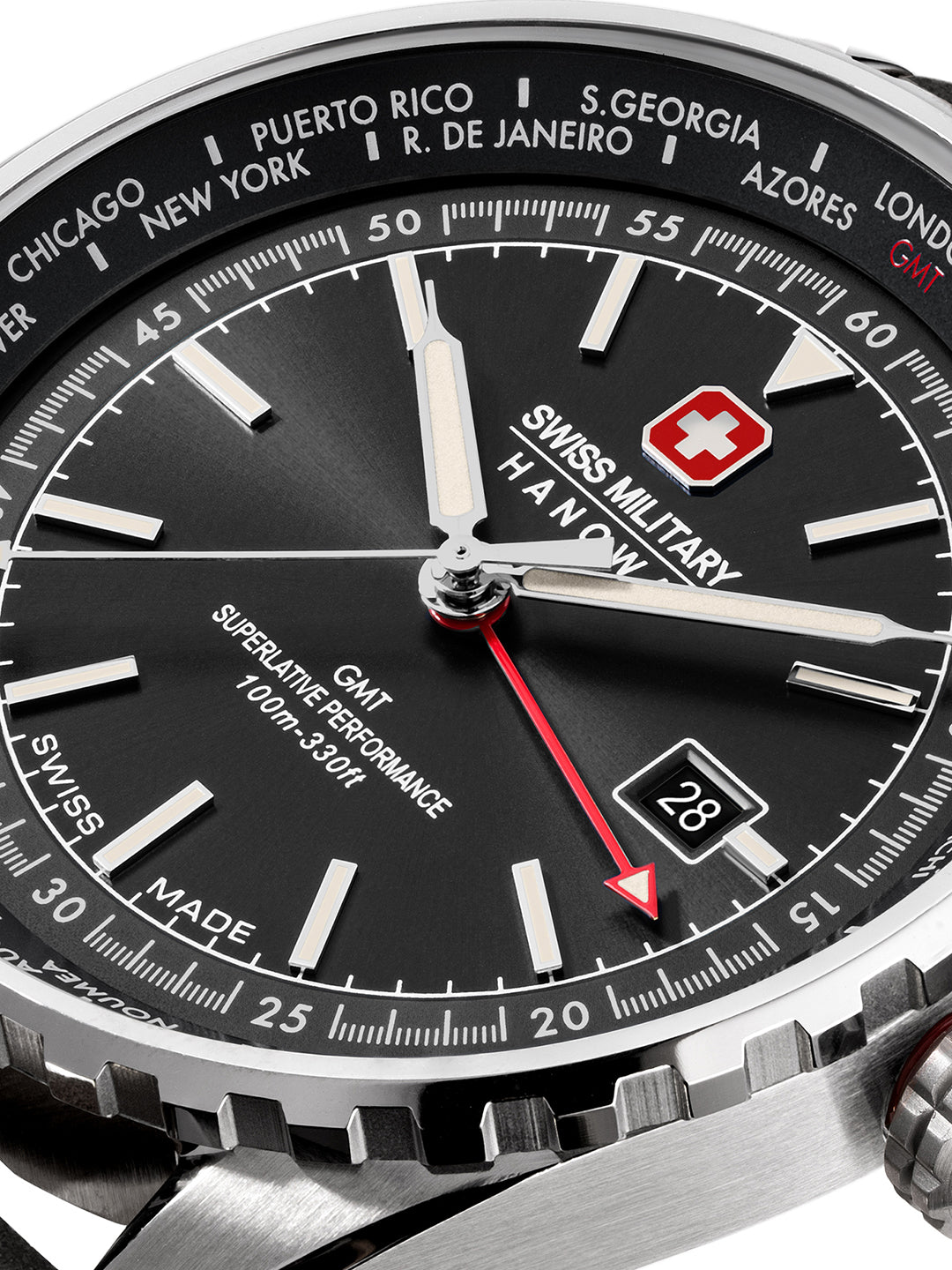 Swiss Military Hanowa SMWGB0003201  - Swiss Made Round Black watch for men