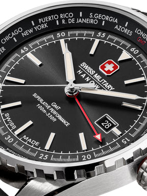 Swiss Military Hanowa SMWGB0003201  - Swiss Made Round Black watch for men