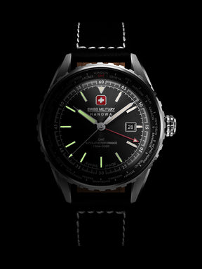 Swiss Military Hanowa SMWGB0003201  - Swiss Made Round Black watch for men