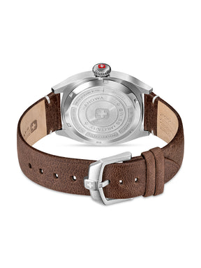 SMWGB0003701 Swiss Made Men's Watch with Black Dial & Brown Genuine Leather Pro Strap
