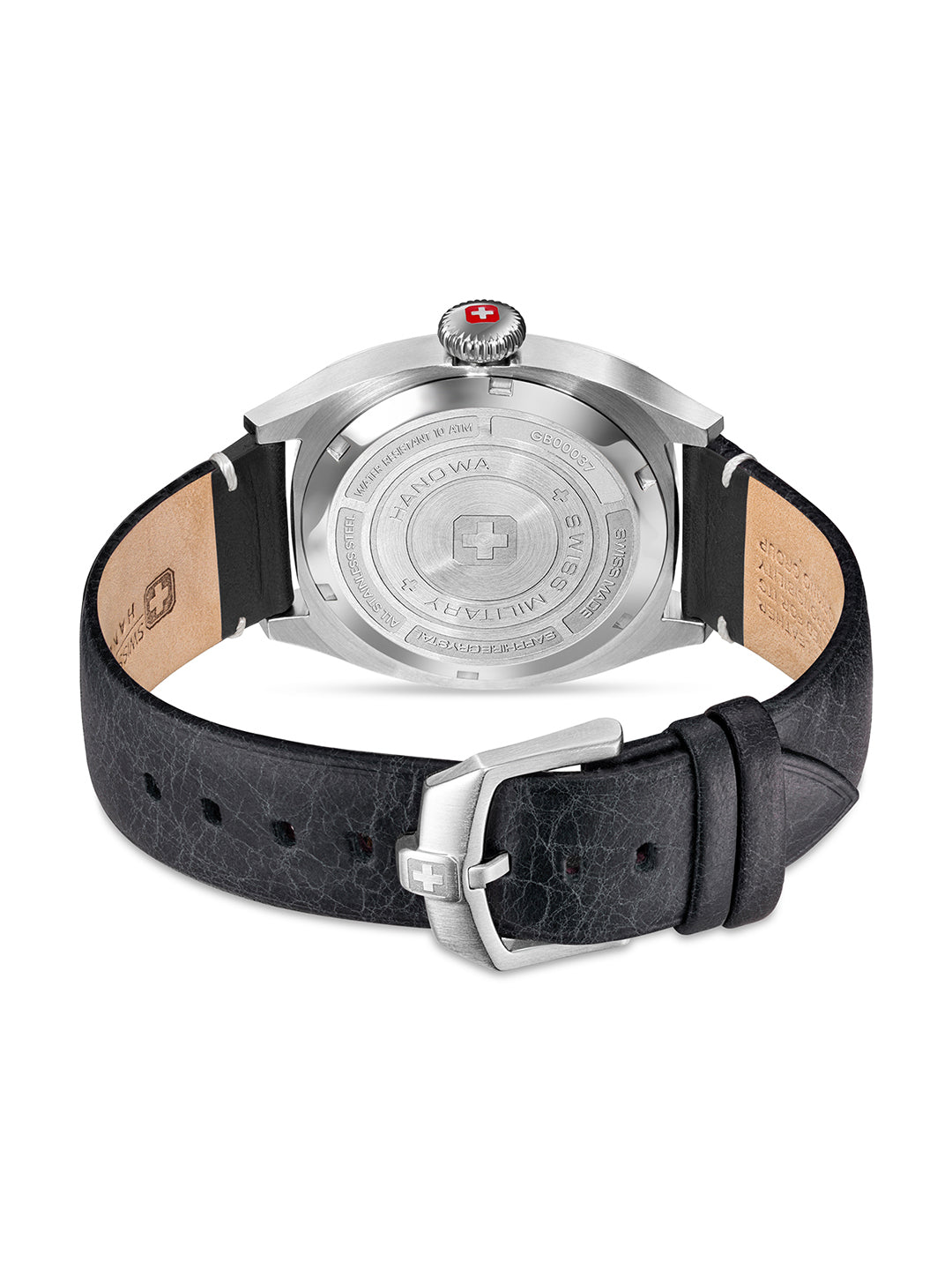 SMWGB0003702 Swiss Made Men's Watch with Cool Grey Dial & Black Genuine Leather Pro Strap