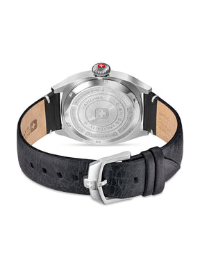 SMWGB0003702 Swiss Made Men's Watch with Cool Grey Dial & Black Genuine Leather Pro Strap