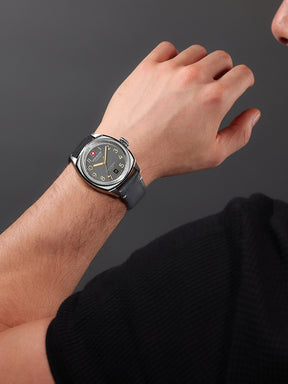 SMWGB0003702 Swiss Made Men's Watch with Cool Grey Dial & Black Genuine Leather Pro Strap