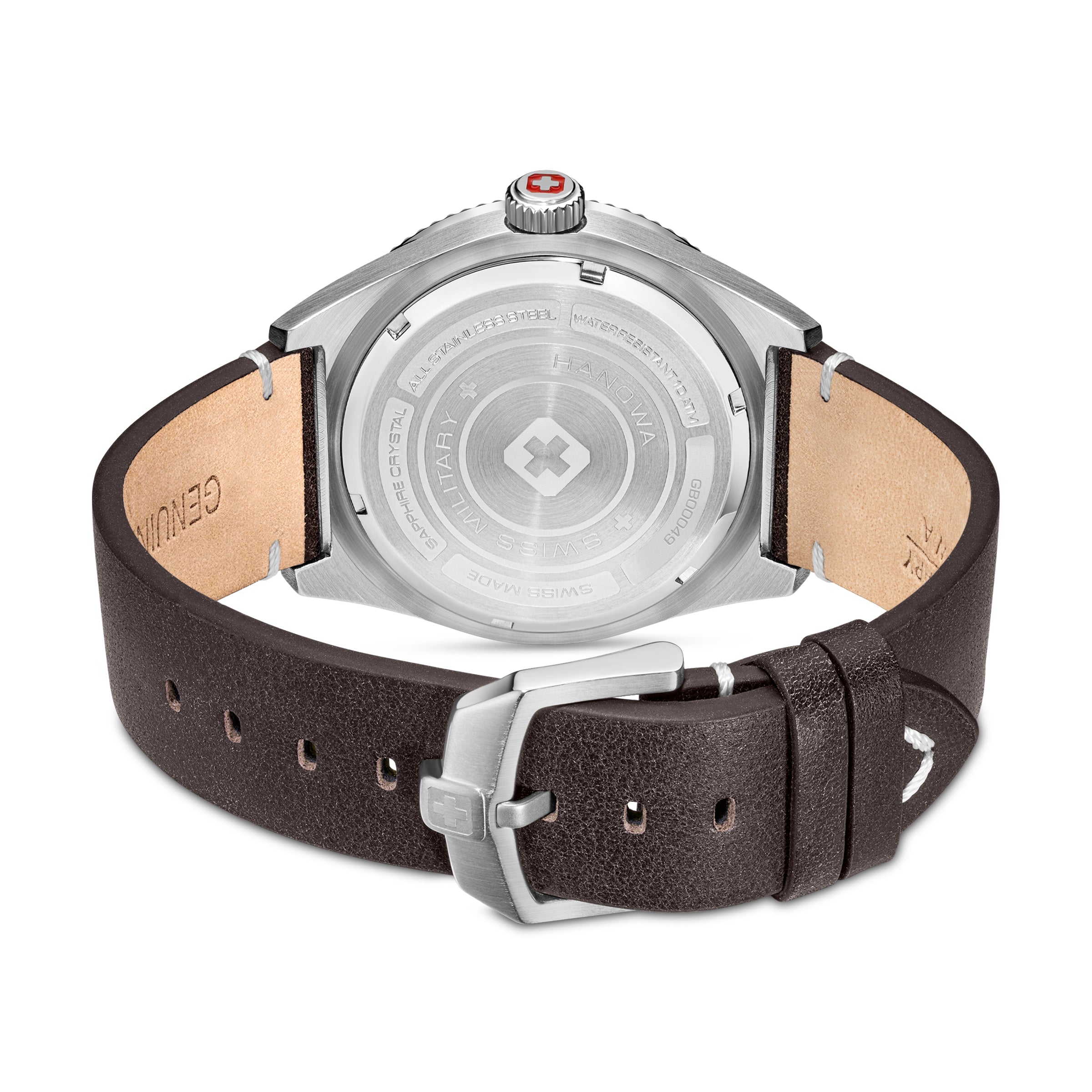 SMWGB0004902-SET Swiss Made Men's Watch with Blue Dial & Brown Genuine Leather Strap