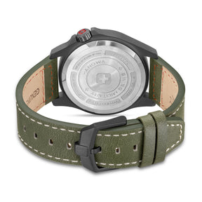 SMWGB0005240 Swiss Made Men's Watch with Black Dial & Olive Genuine Leather Strap