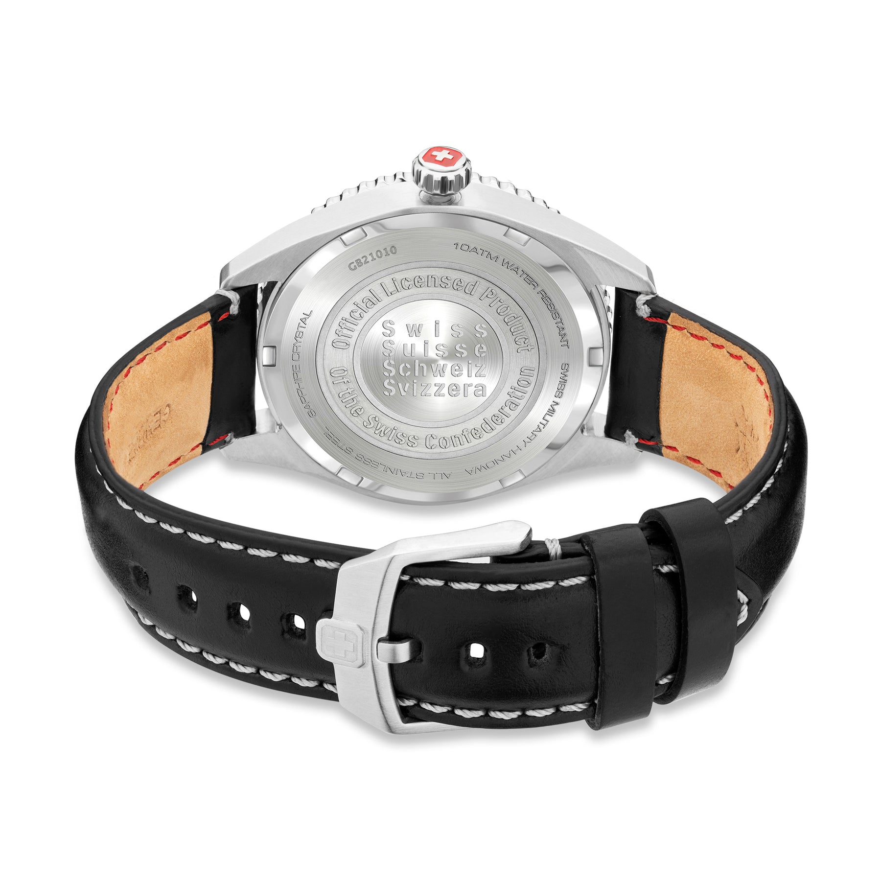 Swiss Military Hanowa AFTERBURN Quartz Movement SMWGB2101001 Silver Dial Genuine Leather Men's Watch