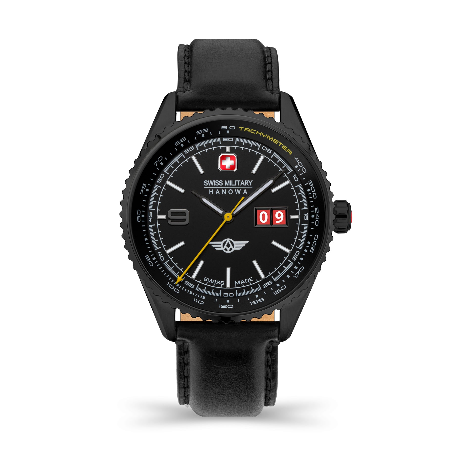 SMWGB2101030 Men's Quartz Watch with Black Dial & Black Genuine Leather Strap