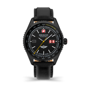 SMWGB2101030 Men's Quartz Watch with Black Dial & Black Genuine Leather Strap