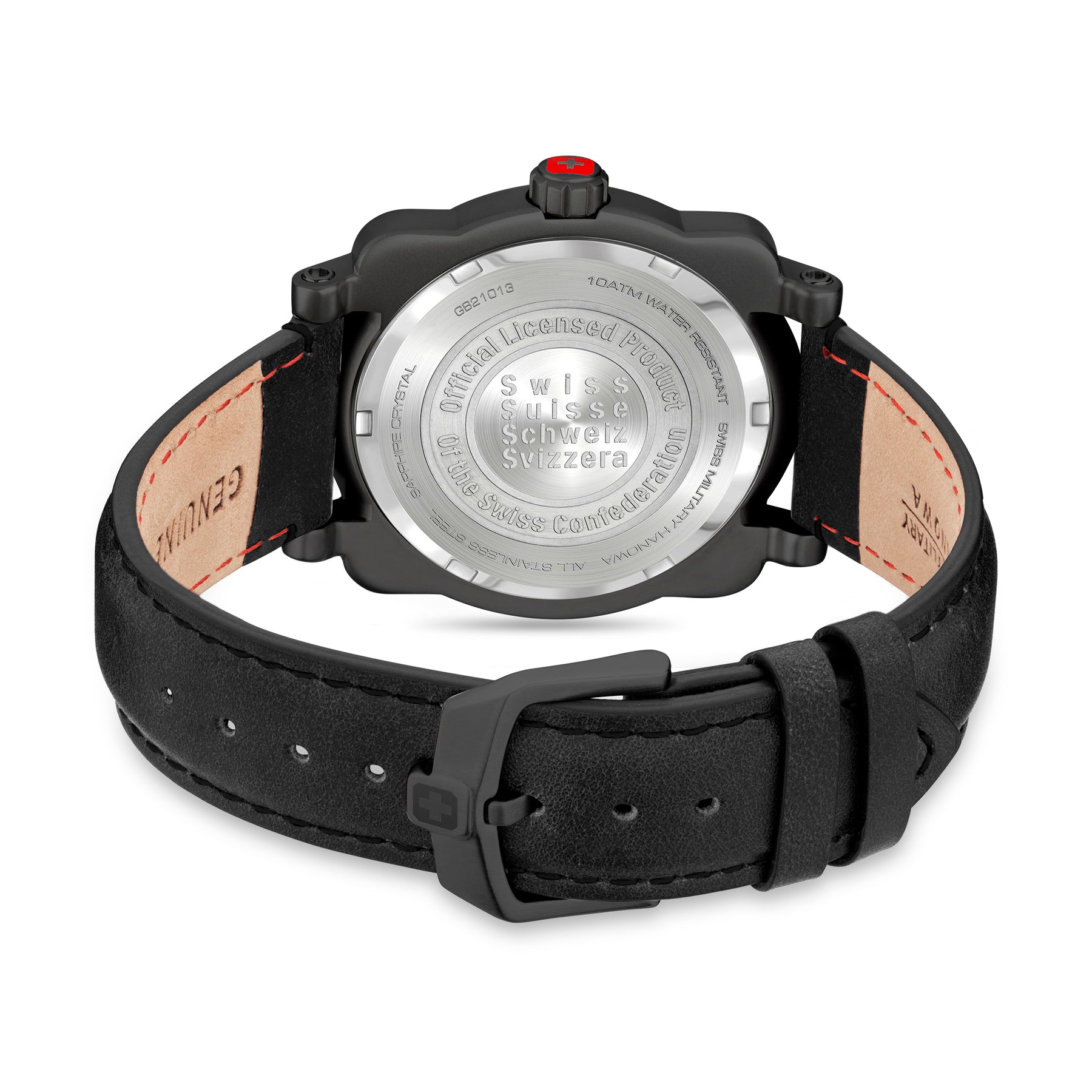 SMWGB2101330 Men's Quartz Watch with Black Dial & Black Genuine Leather Strap