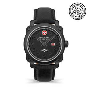 SMWGB2101330 Men's Quartz Watch with Black Dial & Black Genuine Leather Strap