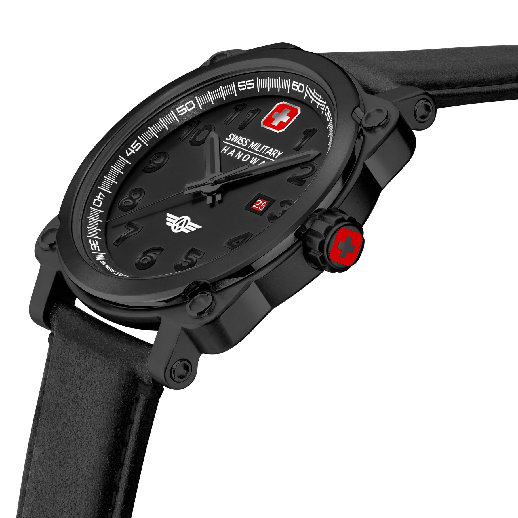 SMWGB2101330 Men's Quartz Watch with Black Dial & Black Genuine Leather Strap