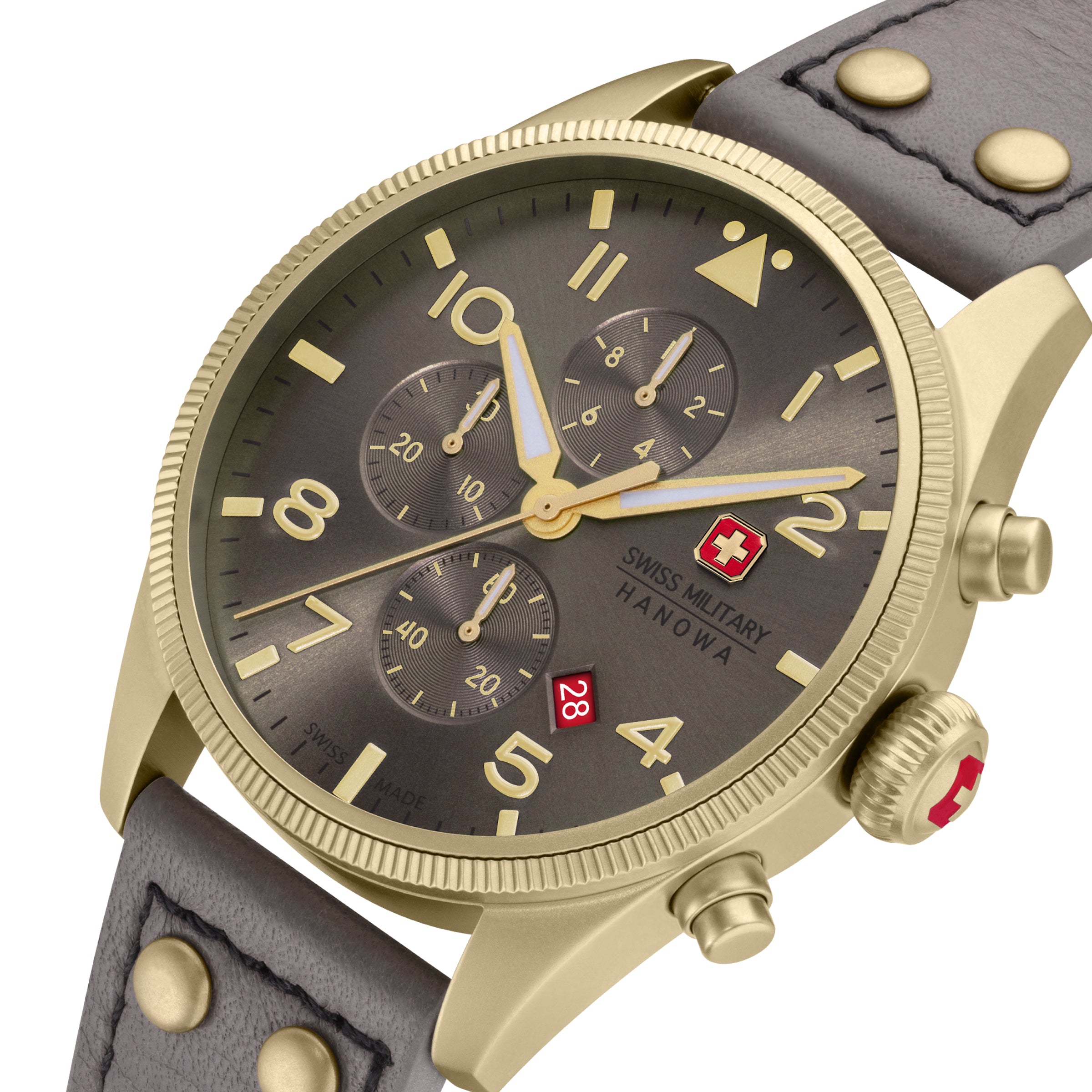 SWISS MILITARY HANOWA THUNDERBOLT CHRONOGRAPH GREY ROUND DIAL ANALOG WATCH FOR Men's SMWGC0000410