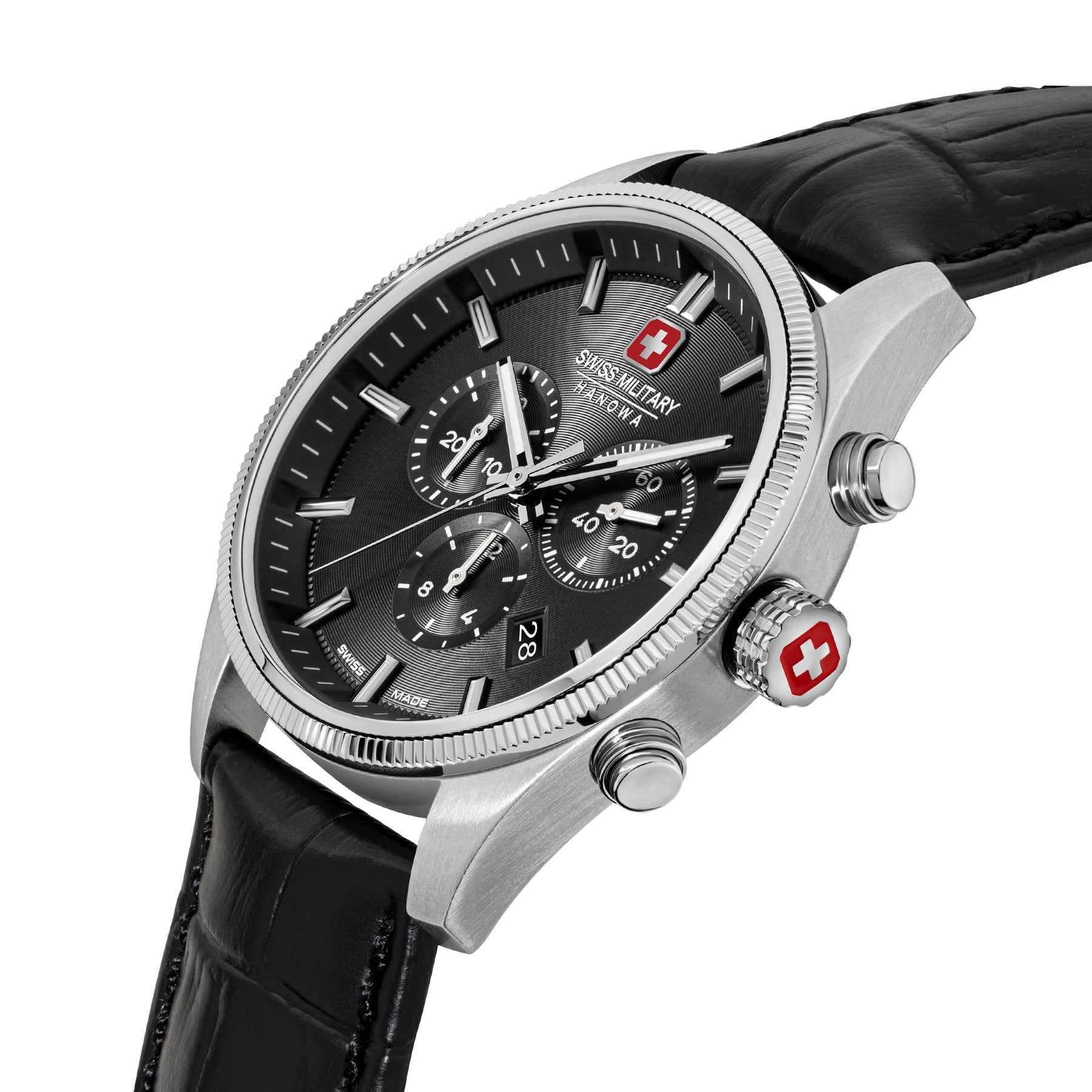 Swiss Military Hanowa SMWGC0003101  - Swiss Made Round Black Chronograph - Watch for men