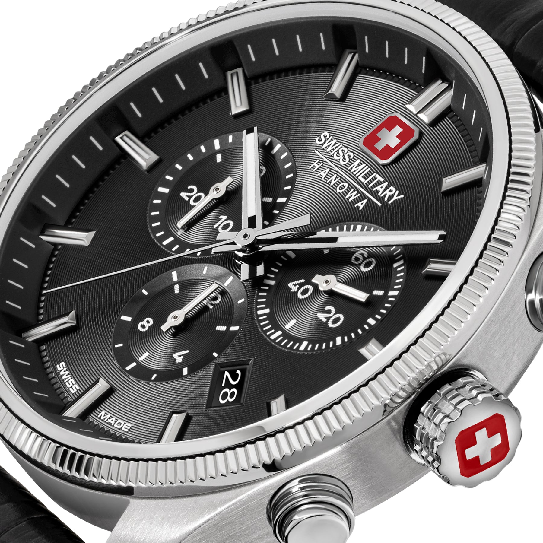 Swiss Military Hanowa SMWGC0003101  - Swiss Made Round Black Chronograph - Watch for men