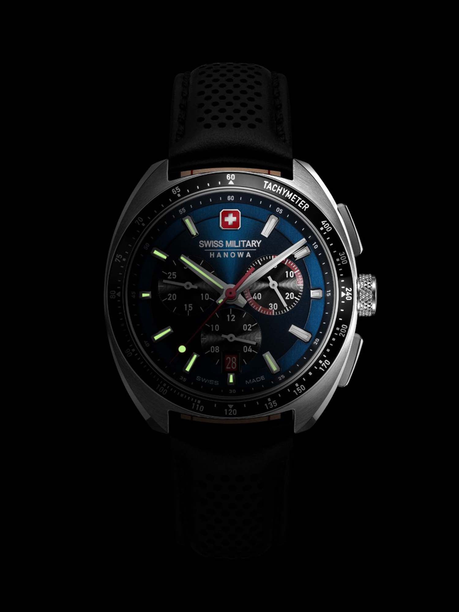 Swiss Military Hanowa SMWGC0003301 GREYHOUND CHRONO - Swiss Made Round Blue Chronograph - Watch for men