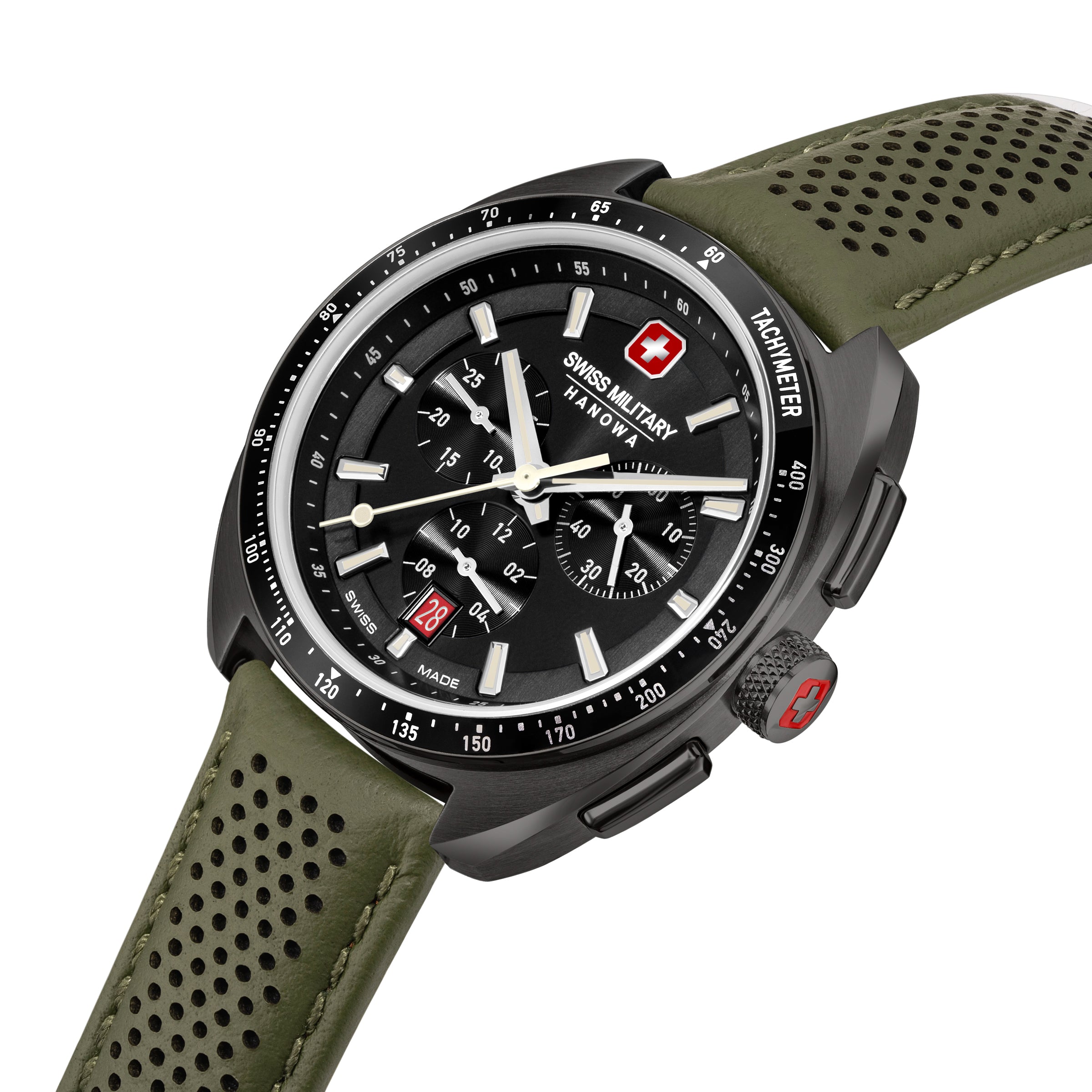 Swiss Military Hanowa SMWGC0003340 GREYHOUND - Swiss Made Round Black Chronograph - Watch for men