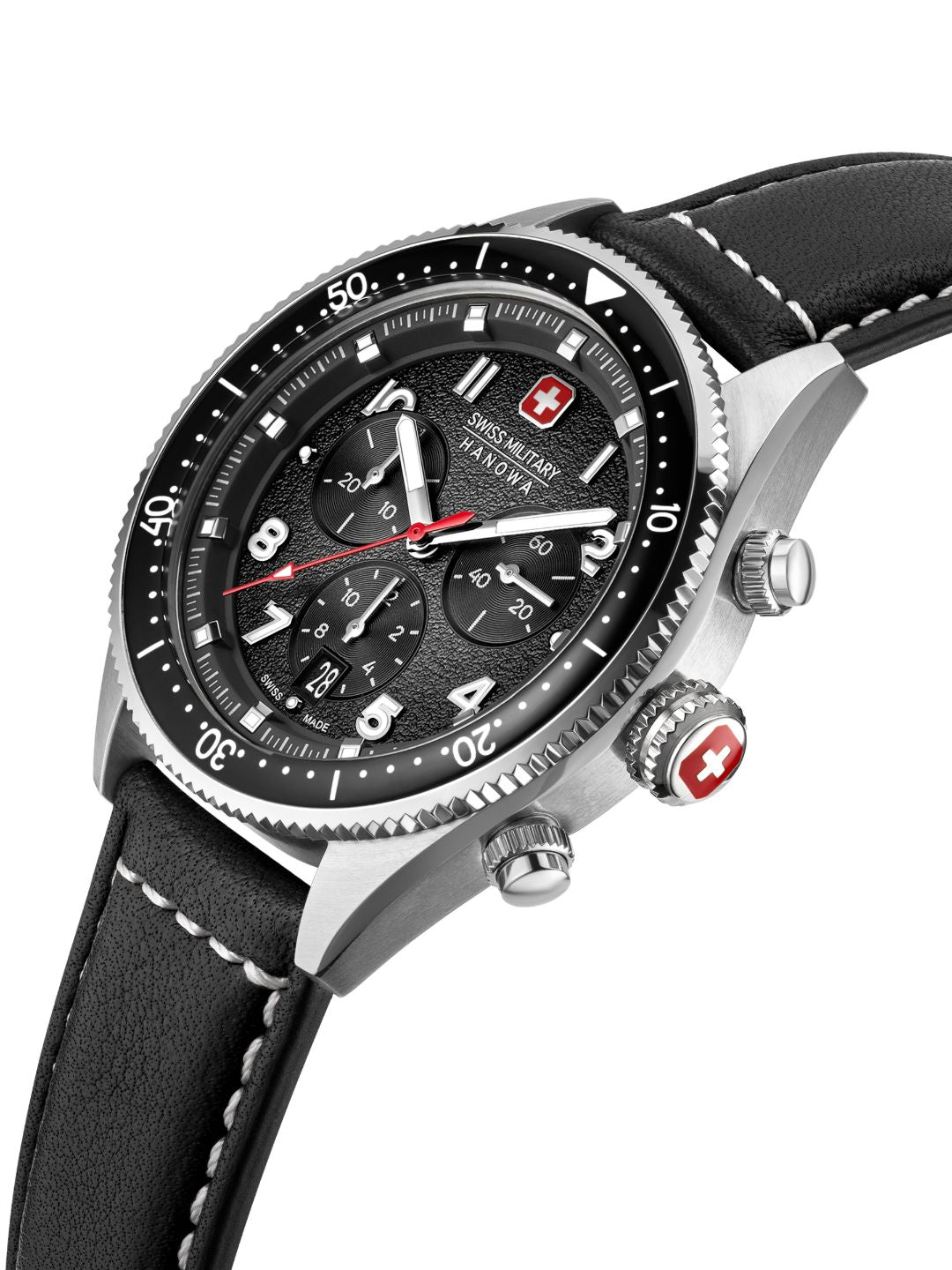 Swiss Military Hanowa SMWGC0003801 AFTERBURN CHRONO - Swiss Made Round Black Chronograph - Watch for men