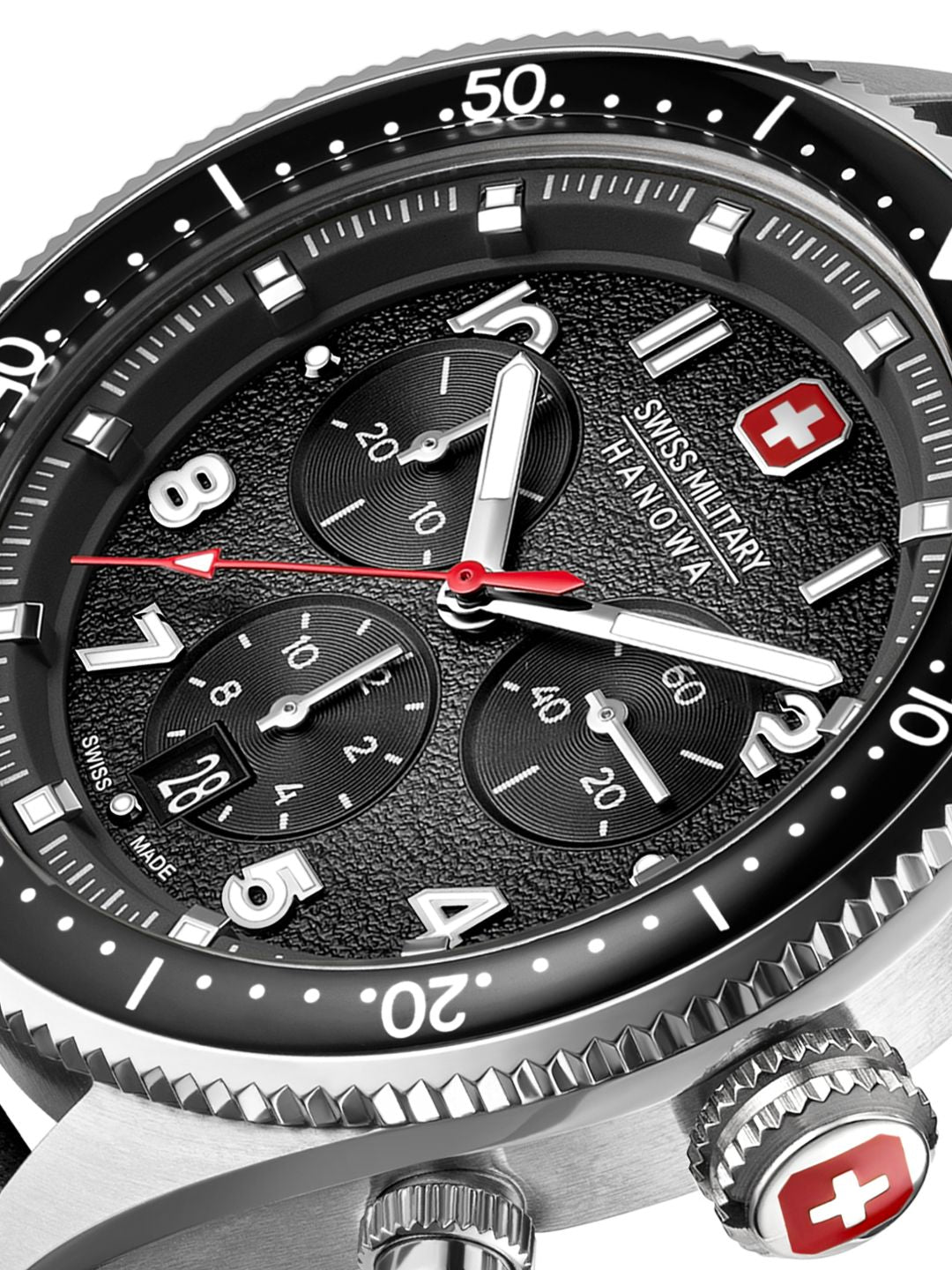 Swiss Military Hanowa SMWGC0003801 AFTERBURN CHRONO - Swiss Made Round Black Chronograph - Watch for men