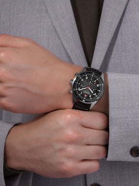 Swiss Military Hanowa SMWGC0003801 AFTERBURN CHRONO - Swiss Made Round Black Chronograph - Watch for men