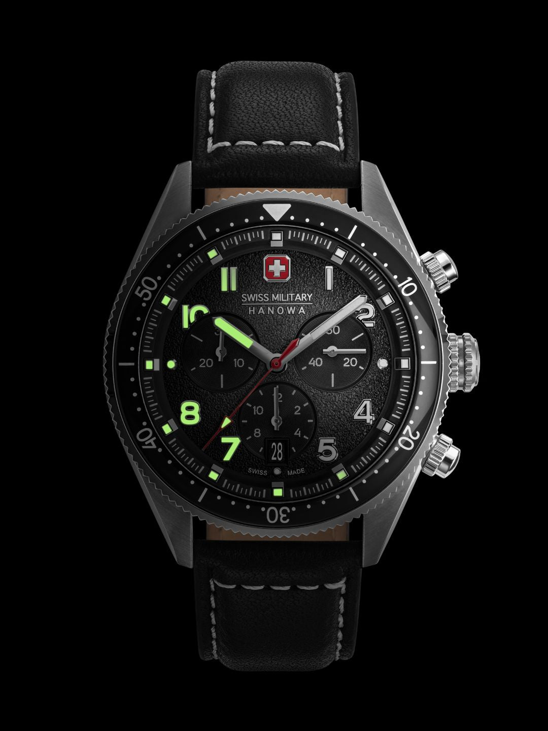 Swiss Military Hanowa SMWGC0003801 AFTERBURN CHRONO - Swiss Made Round Black Chronograph - Watch for men