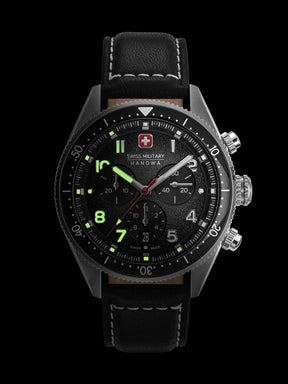 Swiss Military Hanowa SMWGC0003801 AFTERBURN CHRONO - Swiss Made Round Black Chronograph - Watch for men