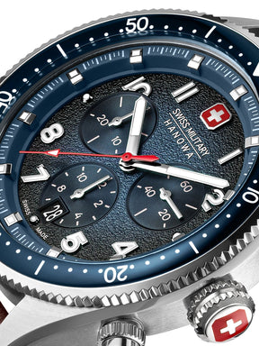 Swiss Military Hanowa SMWGC0003802 AFTERBURN GMT - Swiss Made Round Blue Chronograph - Watch for men
