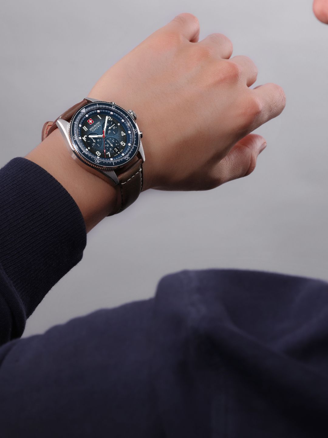 Swiss Military Hanowa SMWGC0003802 AFTERBURN GMT - Swiss Made Round Blue Chronograph - Watch for men