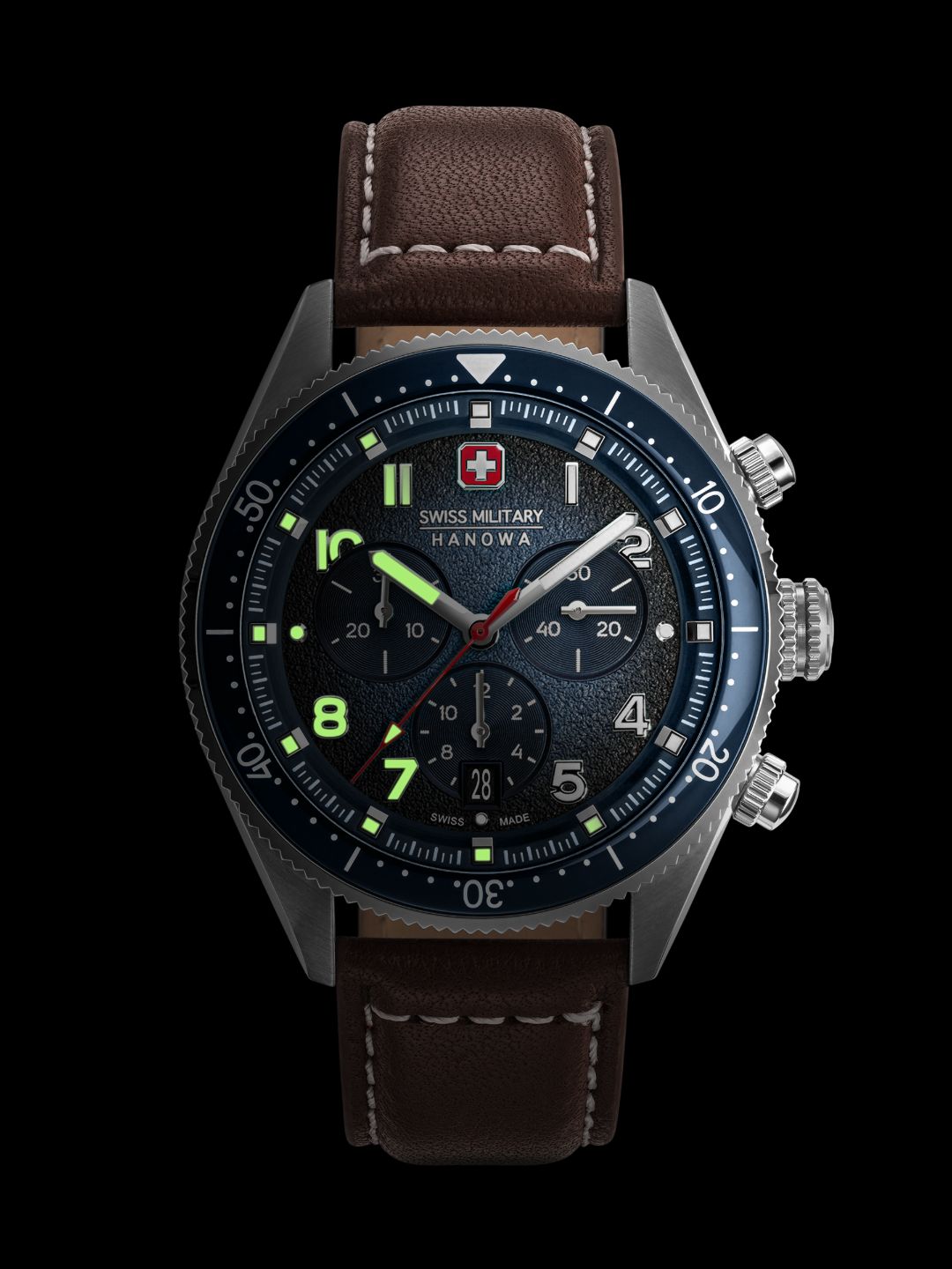 Swiss Military Hanowa SMWGC0003802 AFTERBURN GMT - Swiss Made Round Blue Chronograph - Watch for men