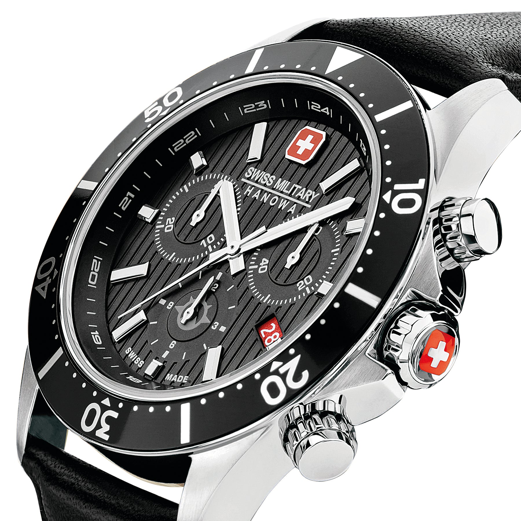 Swiss Military Hanowa SMWGC2100705 STARLIGHT - Swiss Made Round Black Chronograph - Watch for men