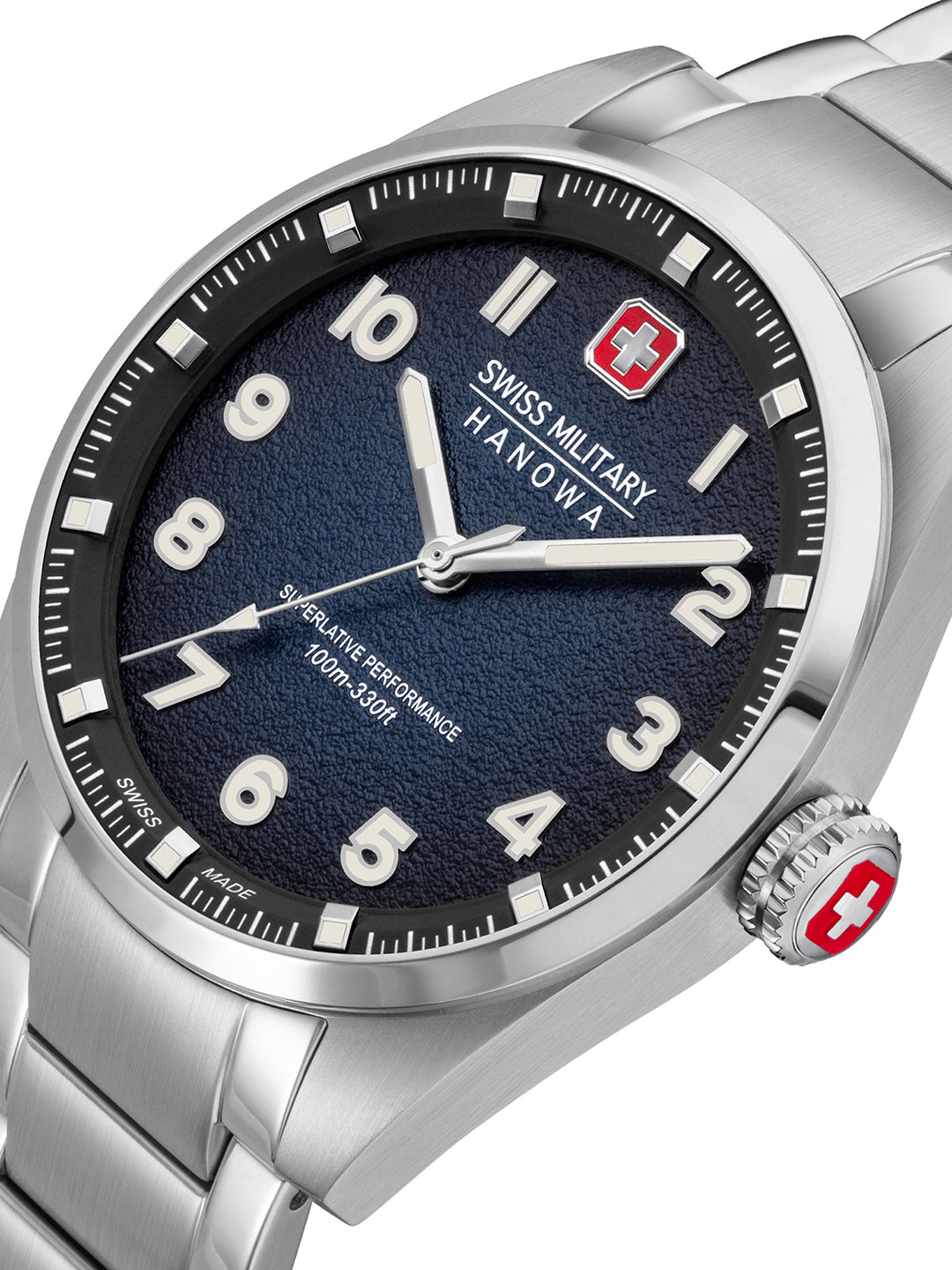 SWISS MILITARY HANOWA GREYHOUND BLUE ROUND DIAL ANALOG WATCH FOR Men's SMWGG0001504