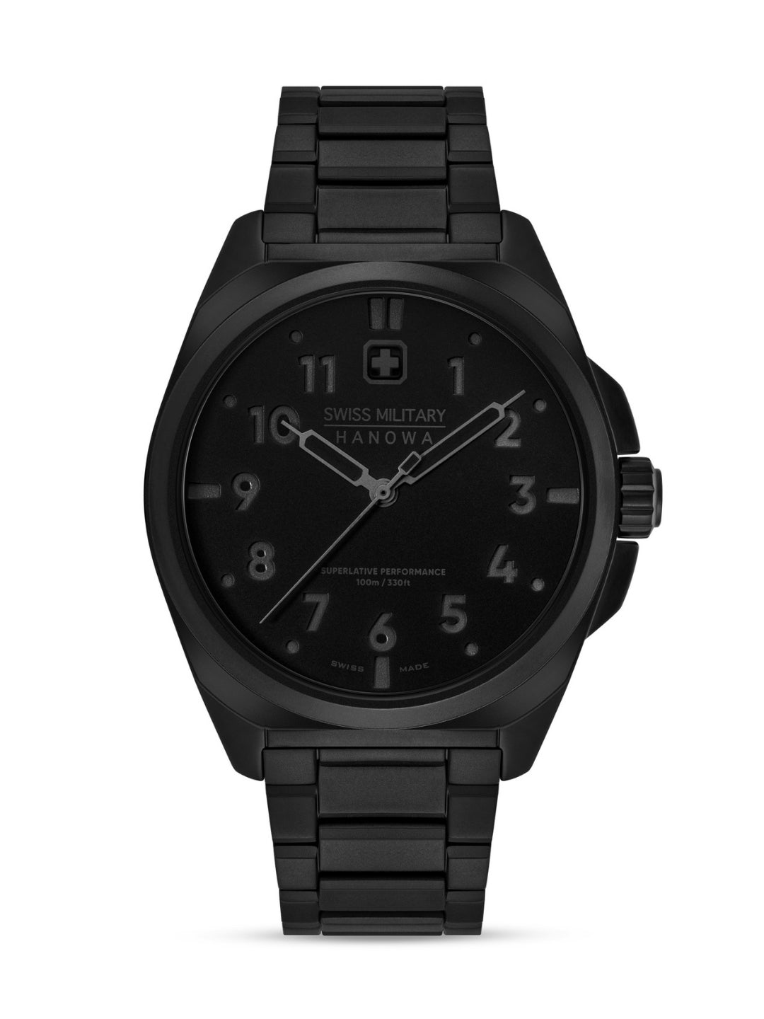 Swiss Military Hanowa Fieldmaster Stealth Black Round Dial Analogue Swiss Made Watch For Mens-SMWGG0003932