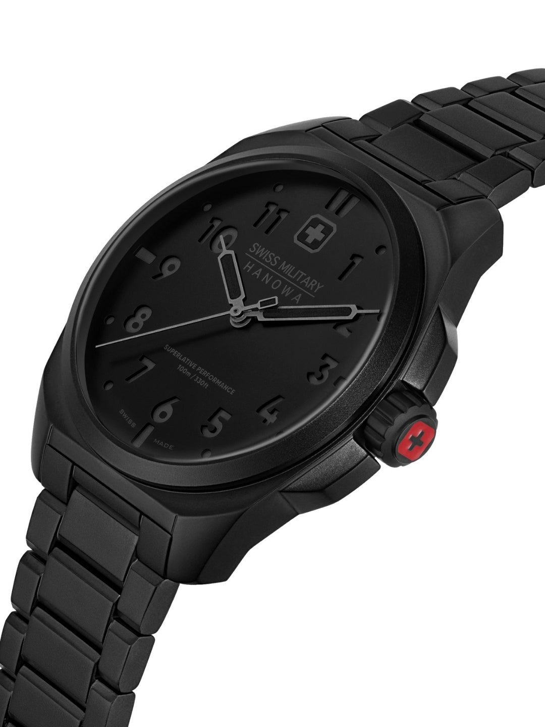 Swiss Military Hanowa Fieldmaster Stealth Black Round Dial Analogue Swiss Made Watch For Mens-SMWGG0003932