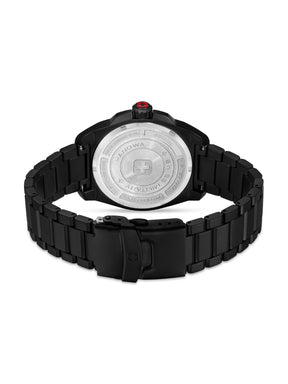 Swiss Military Hanowa Fieldmaster Stealth Black Round Dial Analogue Swiss Made Watch For Mens-SMWGG0003932