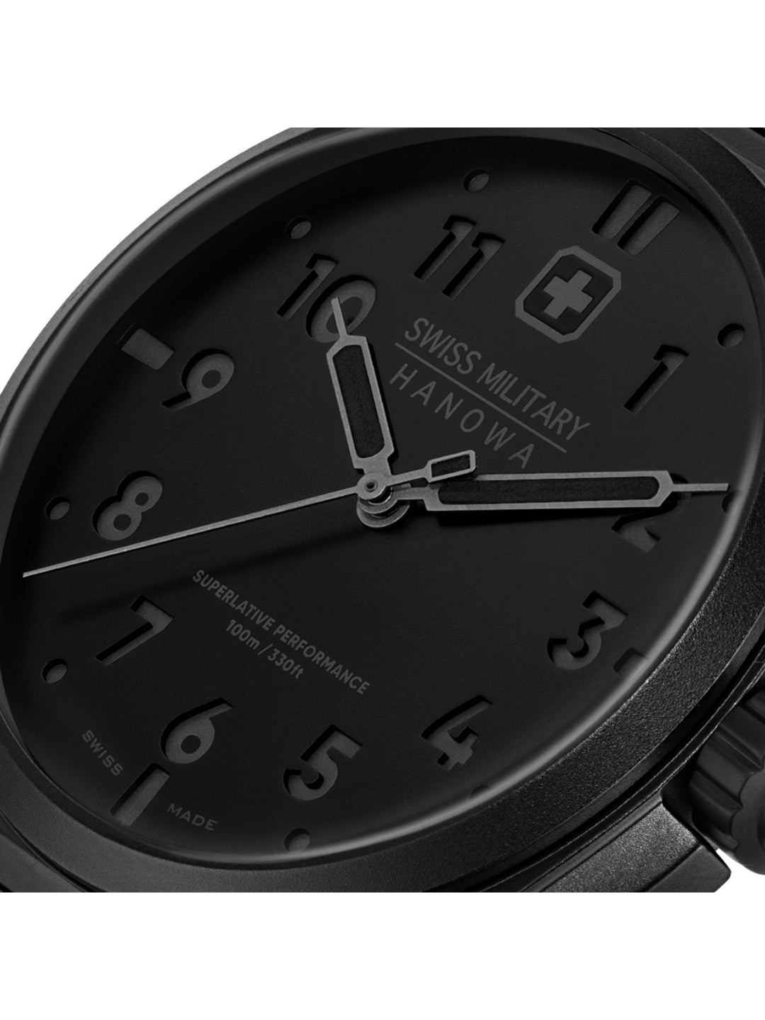 Swiss Military Hanowa Fieldmaster Stealth Black Round Dial Analogue Swiss Made Watch For Mens-SMWGG0003932