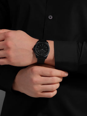 Swiss Military Hanowa Fieldmaster Stealth Black Round Dial Analogue Swiss Made Watch For Mens-SMWGG0003932