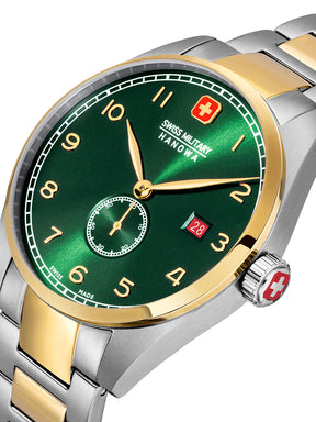 SWISS MILITARY HANOWA LYNX GREEN ROUND DIAL ANALOG WATCH FOR Men's SMWGH0000760