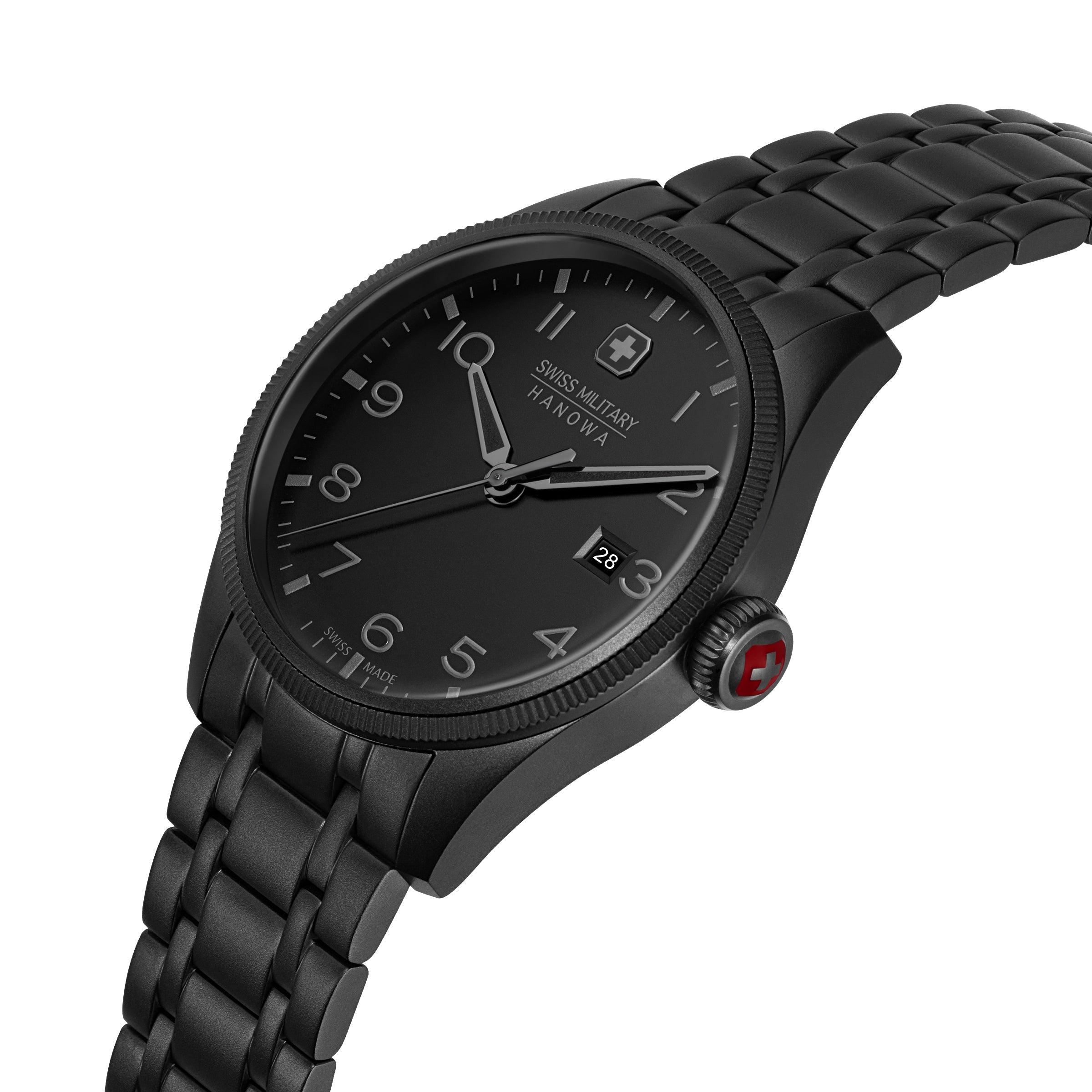 Swiss Military Hanowa Thunderbolt Stealth Round Dial Analogue Swiss Made Watch For Mens-SMWGH0000830