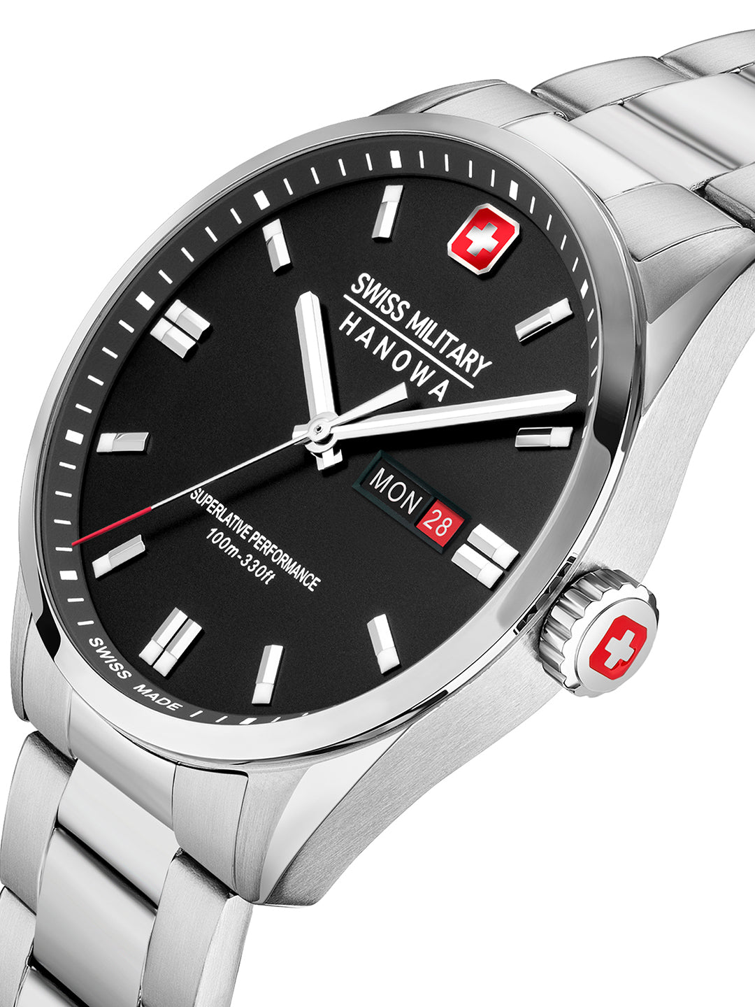 SWISS MILITARY HANOWA ROADRUNNER MAXED BLACK ROUND DIAL ANALOG WATCH FOR Men's SMWGH0001601