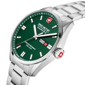 SWISS MILITARY HANOWA ROADRUNNER MAXED OLIVE ROUND DIAL ANALOG WATCH FOR Men's SMWGH0001603
