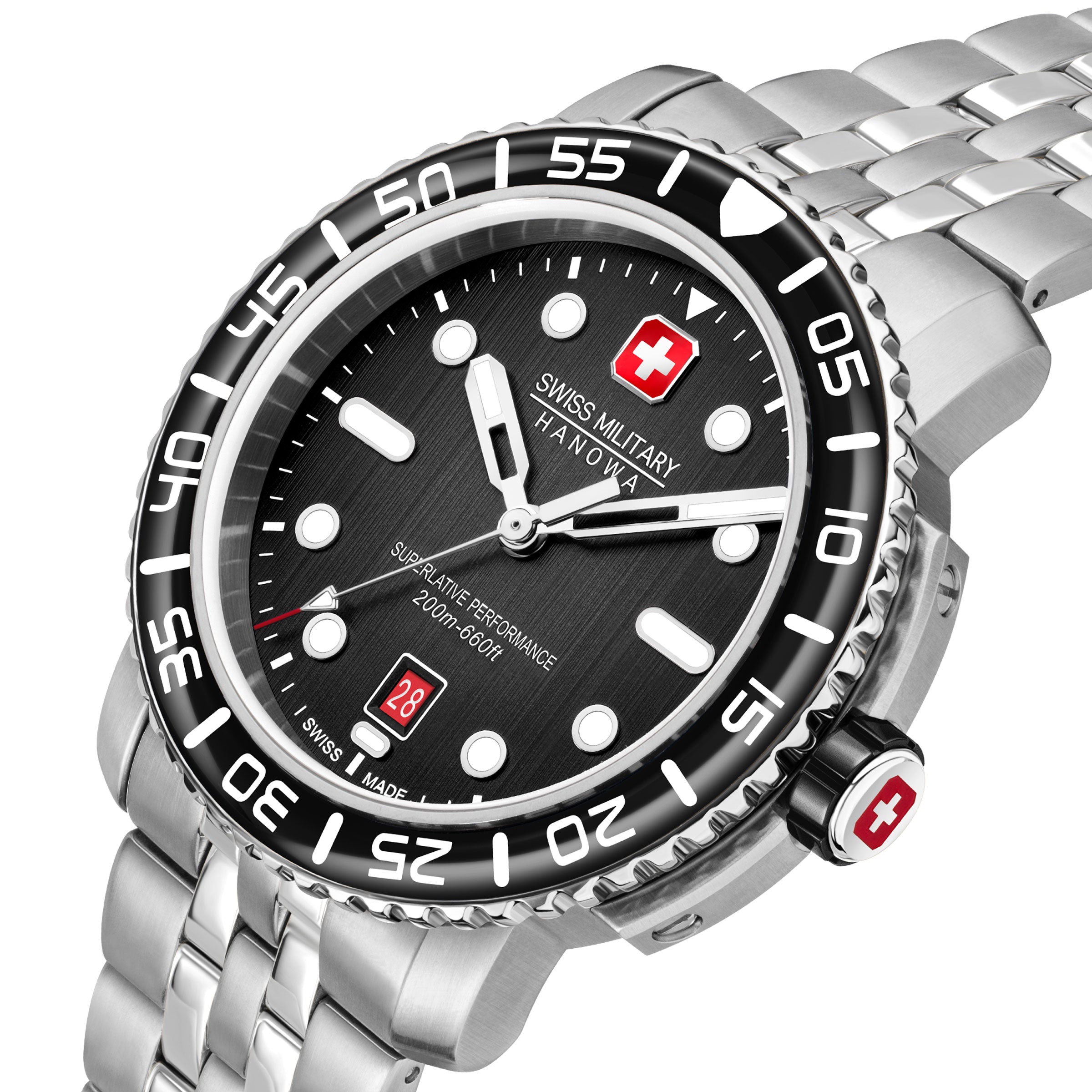 SWISS MILITARY HANOWA BLACK MARLIN BLACK ROUND DIAL ANALOG WATCH FOR Men's SMWGH0001702