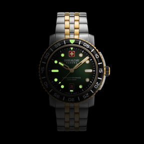 Swiss Military Hanowa BLACK MARLIN Olive Round Dial Swiss Made Watch for Mens -SMWGH0001761